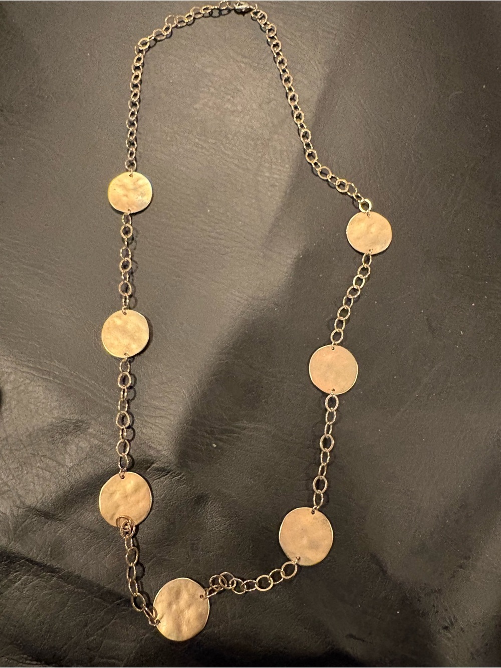 Gold Disc Station Long Necklace - Women's Jewelry